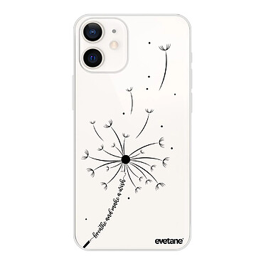 Evetane Coque iPhone 12 mini 360 intégrale transparente Motif Pissenlit Make a wish Tendance