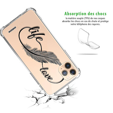 Avis Evetane Coque iPhone 11 Pro anti-choc souple angles renforcés transparente Motif Love Life