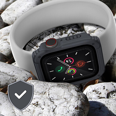 Avizar Protection Intégrale Verre Trempé Apple Watch Series 6 / 5 / 4 / SE 44mm Gris pas cher
