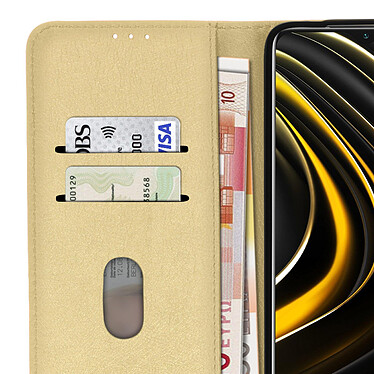 Avizar Étui pour Xiaomi Poco M3 Clapet Portefeuille Support Vidéo  Or pas cher
