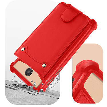 Acheter Avizar Coque Smartphone 4.7'' à 5'' Souple Coins Bumper Porte-carte Amovible  Rouge