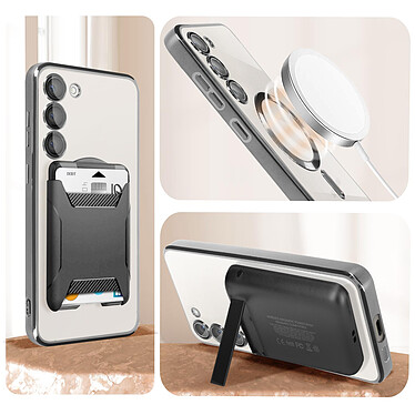 Avis Avizar Coque MagSafe pour Samsung S23 silicone protection caméra Transparent / Argent