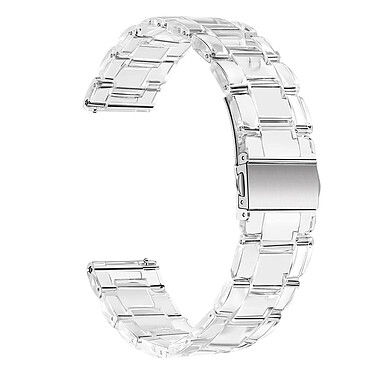 Avizar Bracelet Galaxy Watch 4 20mm à Maillons en Résine transparent Fermoir métallique