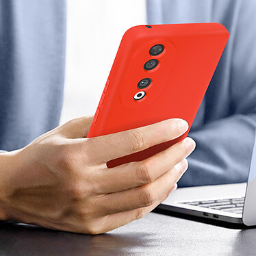 Acheter Avizar Coque pour Honor 90 Silicone Semi-rigide Finition Soft-touch avec Dragonne  Rouge