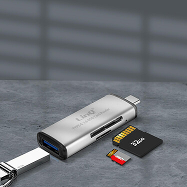Avis LinQ Lecteur de carte Mémoire SD / Micro-SD 2 en 1 Fonction OTG 5Gbps  Gris