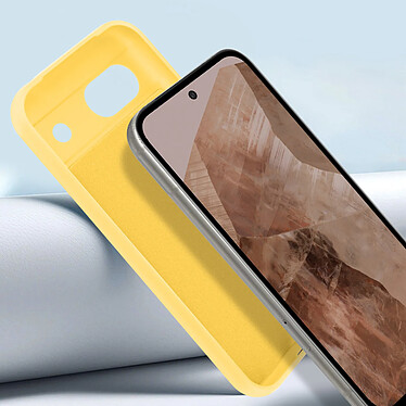 Avizar Coque pour Google Pixel 8A Silicone Finition Soft-touch avec Dragonne Jaune pas cher