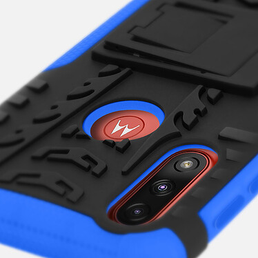 Avizar Coque Motorola Moto E7i Power Protection Bi-matière avec Béquille Support Bleu pas cher