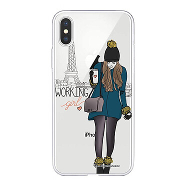 LaCoqueFrançaise Coque iPhone X/Xs silicone transparente Motif Working girl ultra resistant