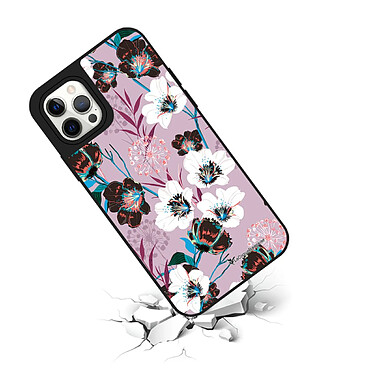 Avis LaCoqueFrançaise Coque iPhone 12/12 Pro miroir Fleurs parme Design