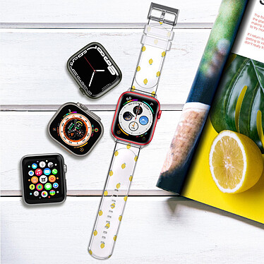 Avizar Bracelet pour Apple Watch 41mm / 40mm / 38 mm Souple Transparent à Motif Citron pas cher