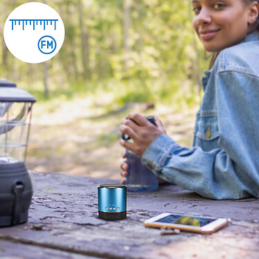 Avis Avizar Mini Enceinte Bluetooth avec Bass Puissante Fonction Radio Métallisé bleu