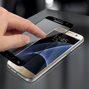 Acheter Avizar Coque Galaxy S7 Edge Silicone Souple et Film Verre Trempé 9H Contour noir