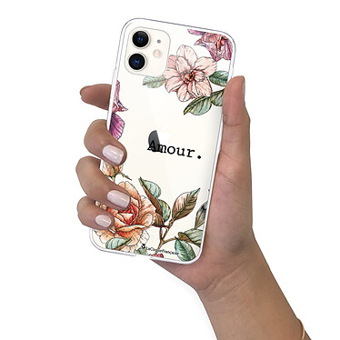 LaCoqueFrançaise Coque iPhone 11 360 intégrale transparente Motif Amour en fleurs Tendance pas cher