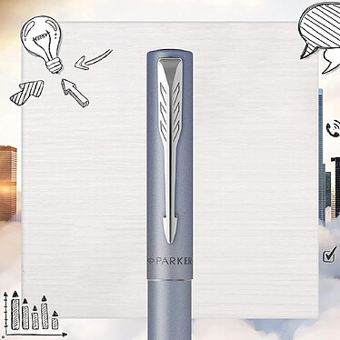 PARKER Stylo plume VECTOR XL, bleu argent mat métallisé C.T. pas cher