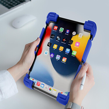 Avizar Coque pour tablette 8.9 à 12 pouces Universel Silicone Gel Bumper Fonction support  bleu pas cher