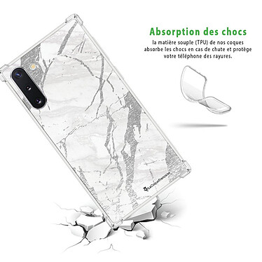 Avis LaCoqueFrançaise Coque Samsung Galaxy Note 10 anti-choc souple angles renforcés transparente Motif Marbre gris