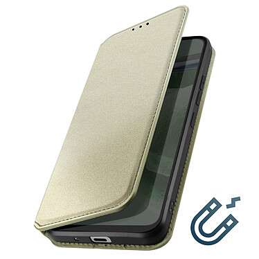 Avizar Étui pour Samsung Galaxy S22 Porte-carte Support Vidéo Clapet Magnétique  Or