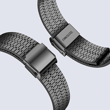 Avis Avizar Bracelet pour Apple Watch 41mm et 40mm et 38 mm Maillons Carré Acier Inoxydable  Noir