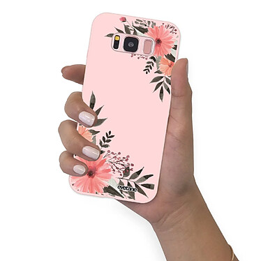 Evetane Coque Samsung Galaxy S8 Silicone Liquide Douce rose pâle Fleurs roses pas cher