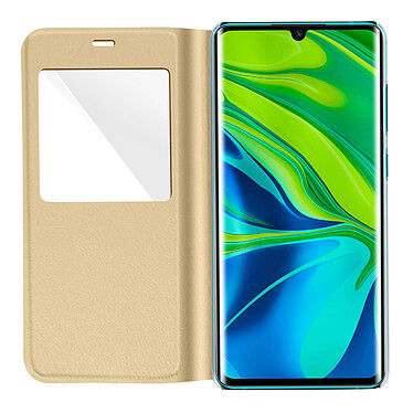 Acheter Avizar Étui Xiaomi Mi Note 10 Lite Fenêtre d'Affichage Clapet Folio Ultra-fin doré