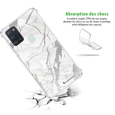 Avis LaCoqueFrançaise Coque Samsung Galaxy A21S anti-choc souple angles renforcés transparente Motif Marbre gris