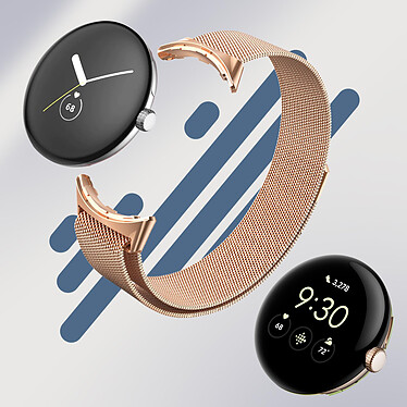 Acheter Avizar Bracelet pour Google Pixel Watch Acier Inoxydable Milanais Magnétique  Rose Gold