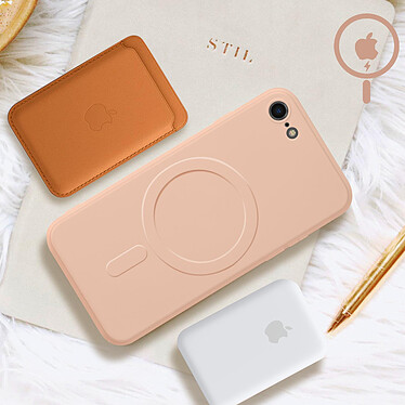 Avis Avizar Coque Magsafe iPhone 8 et iPhone SE 2020, 2022 Silicone Souple Intérieur Soft-touch Mag Cover  rose gold