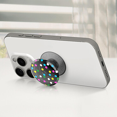 Avis Popsockets PopGrip Black Disco Dots pour Smartphone, Bague et Support Universel Transparent