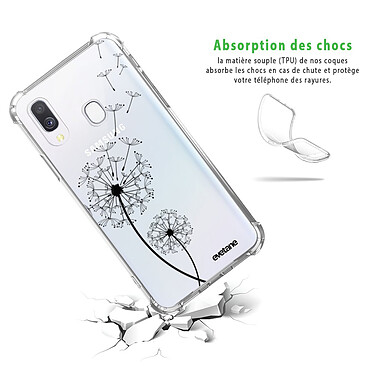 Avis Evetane Coque Samsung Galaxy A40 anti-choc souple angles renforcés transparente Motif Pissenlit