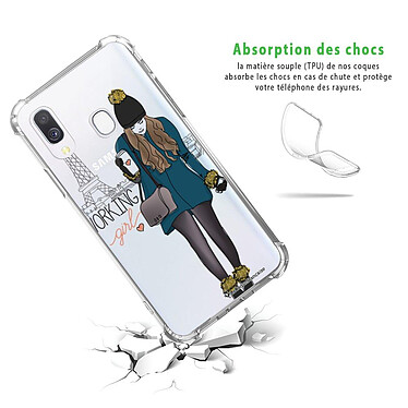 Avis LaCoqueFrançaise Coque Samsung Galaxy A40 anti-choc souple angles renforcés transparente Motif Working girl