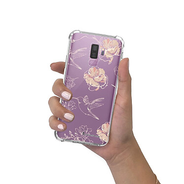 LaCoqueFrançaise Coque Samsung Galaxy S9 Plus Silicone antichocs Solides coins renforcés  transparente Motif Fleurs Blanches pas cher