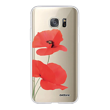 Evetane Coque Samsung Galaxy S7 360 intégrale transparente Motif Coquelicot Tendance