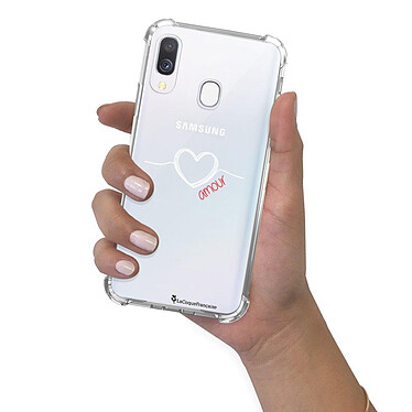 LaCoqueFrançaise Coque Samsung Galaxy A40 anti-choc souple angles renforcés transparente Motif Coeur Blanc Amour pas cher
