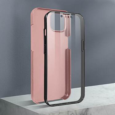 Avizar Coque iPhone 13 Pro Max Arrière Rigide rose gold et Avant Souple Transparent pas cher