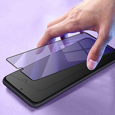 Avizar Protège écran pour Samsung Galaxy A72 Verre Trempé Anti-lumière Bleue Noir pas cher