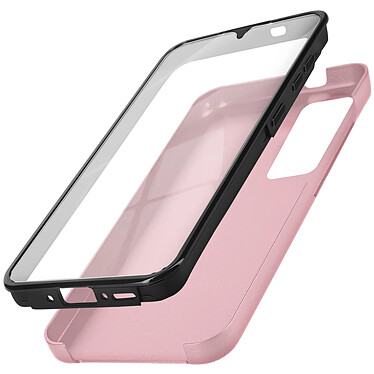 Avizar Coque Intégrale pour Samsung A35 Rigide et Avant Souple Tactile Rose Champagne