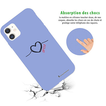 Avis LaCoqueFrançaise Coque iPhone 11 Silicone Liquide Douce lilas Coeur Noir Amour