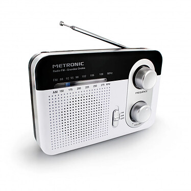 Metronic 477220 - Radio portable AM/FM grandes ondes - noir et blanc · Reconditionné