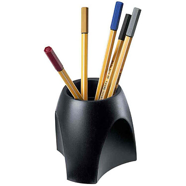 HAN Pot à crayons DELTA, en plastique, noir