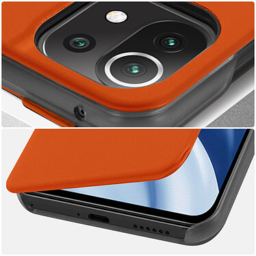 Avizar Étui Clear View Xiaomi Mi 11 Lite et 11 Lite 5G NE Stand vidéo orange pas cher