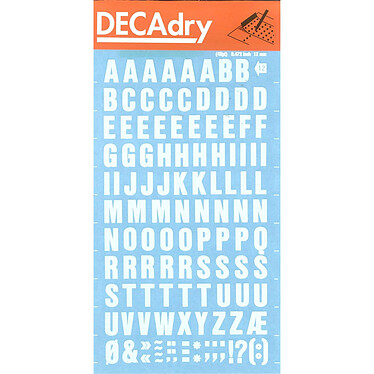 DECADRY Lettres Transferts (1 Feuille) DDB12F 12 mm Blanc