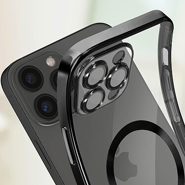 Avizar Coque MagSafe pour iPhone 13 Pro Max Silicone Protection Caméra  Contour Chromé Noir pas cher