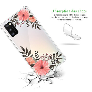 Avis Evetane Coque Samsung Galaxy A41 anti-choc souple angles renforcés transparente Motif Fleurs roses