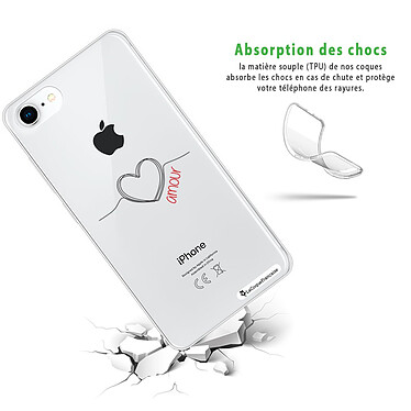 Avis LaCoqueFrançaise Coque iPhone 7/8/ iPhone SE 2020/ 2022 silicone transparente Motif Coeur Noir Amour ultra resistant