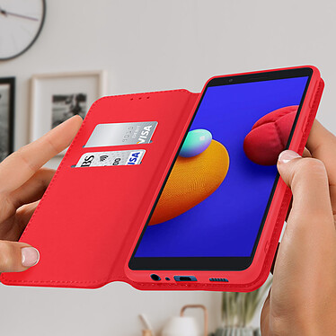 Avis Avizar Housse Samsung Galaxy A01 Core Étui Folio Portefeuille Fonction Support rouge