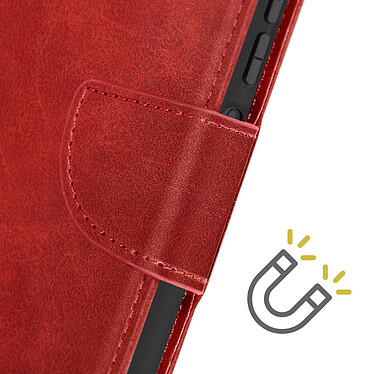 Avizar Étui pour Xiaomi Redmi 12 Clapet Portefeuille Support Vidéo Dragonne  Rouge pas cher