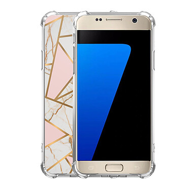 Avis LaCoqueFrançaise Coque Samsung Galaxy S7 anti-choc souple angles renforcés transparente Motif Marbre Rose