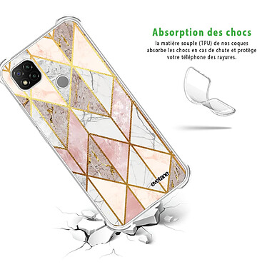 Avis Evetane Coque Xiaomi Redmi 9C anti-choc souple angles renforcés transparente Motif Marbre Rose Losange