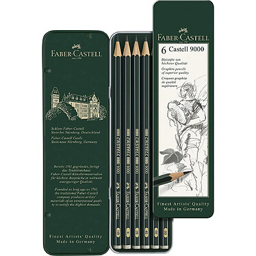 FABER-CASTELL Set Sélection Castell 9000 de 6 crayons graphite