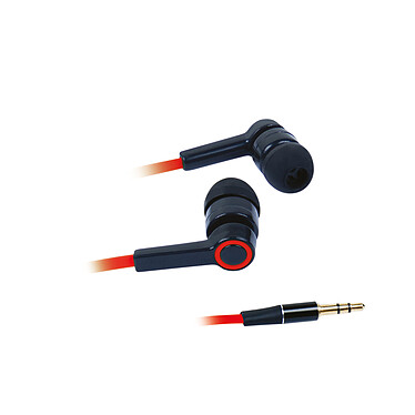 Apm Ecouteurs Intra-Auriculaires Micro Cable Plat Rouge
